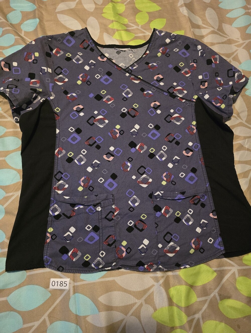 Cherokee Flexibles Mock Wrap, No Tag. See Measurent Across Chest Size Large/XL?